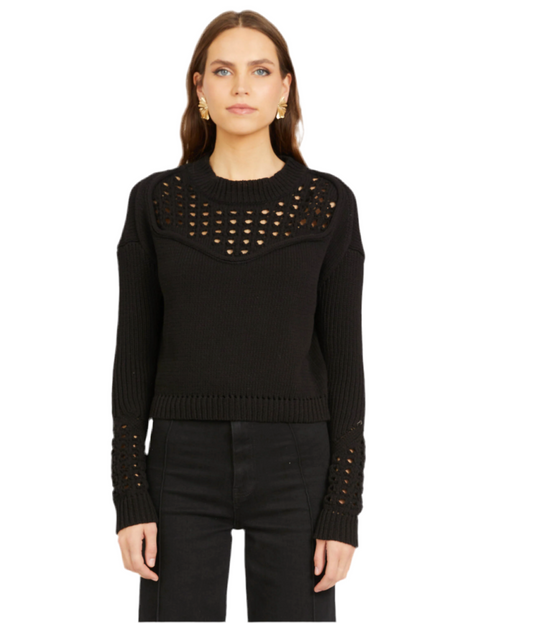 Bellamy Lattice Sweater- Black