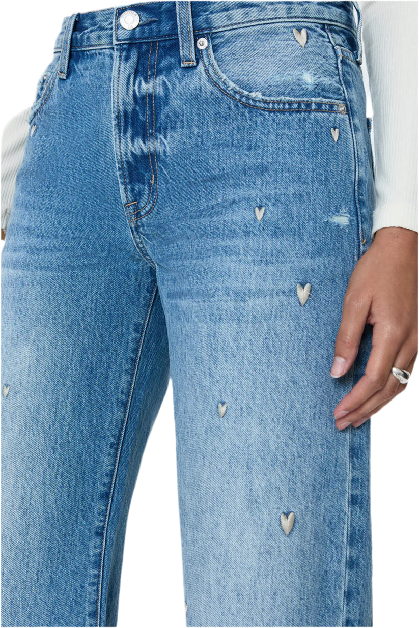 Lexi Mid Rise Bowed Straight- Confetti Vintage