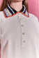 Knitted Collar A-Line Dress- Off White