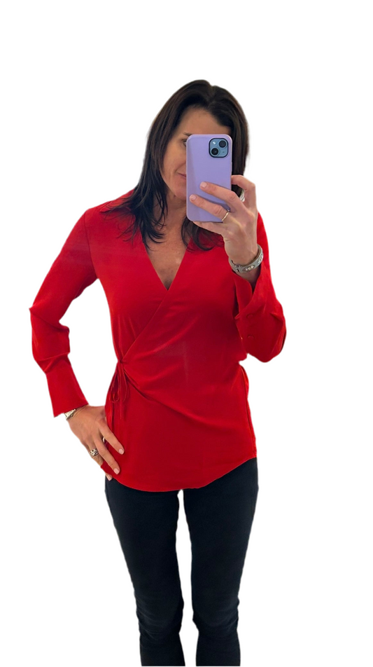 Renata Tunic Blouse- Red