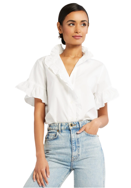 Vanessa Ruffle Top- White