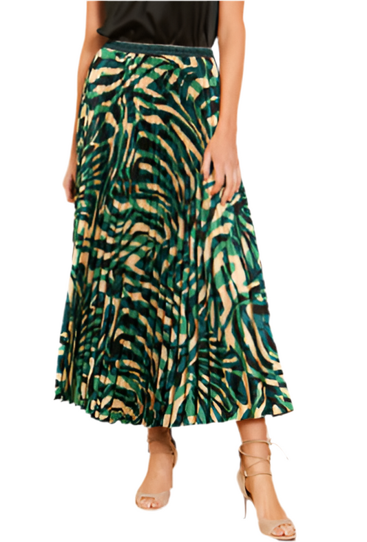 Mia Pleated Zebra Skirt