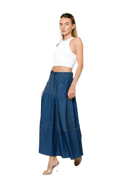 Angelique Denim Maxi Skirt