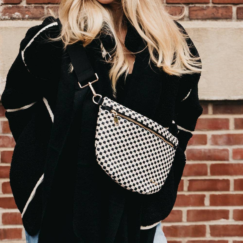 Westlyn Woven Bum Bag - Woven Checkered Orange
