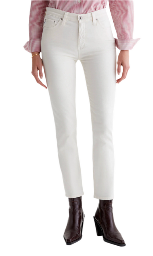 Mari Mid Rise Slim Straight- Powder