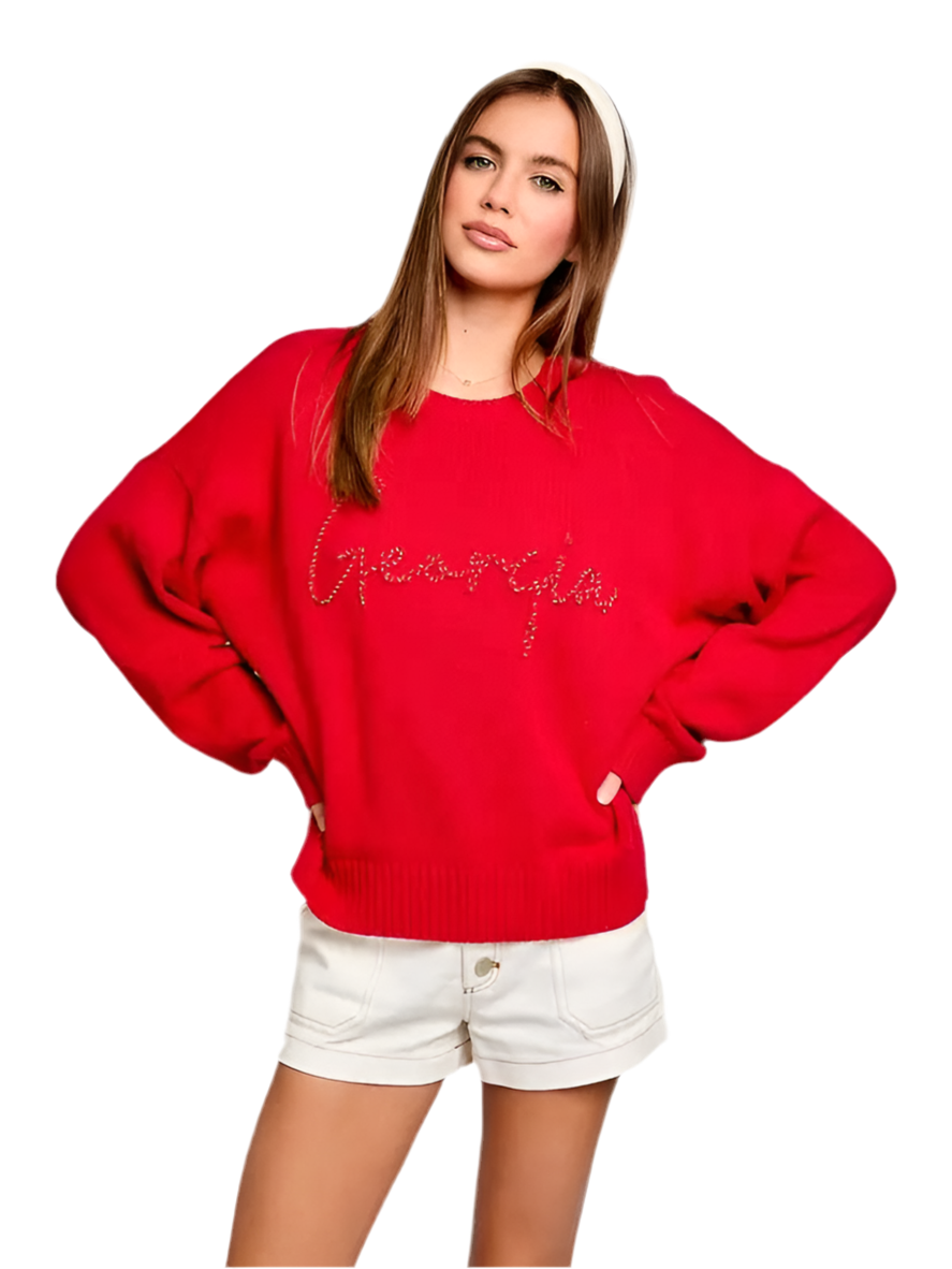 Georgia Boxy Sweater- Red