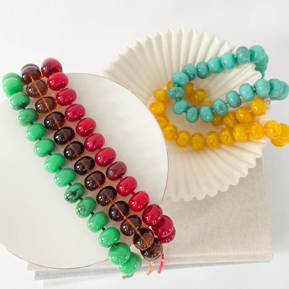 Bella Beaded Necklace : Amber