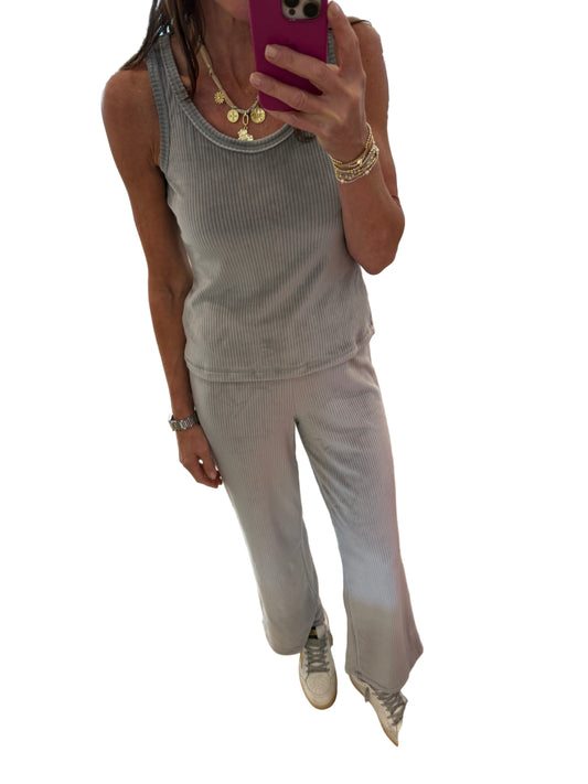 Elevated Rib Pant- Heather