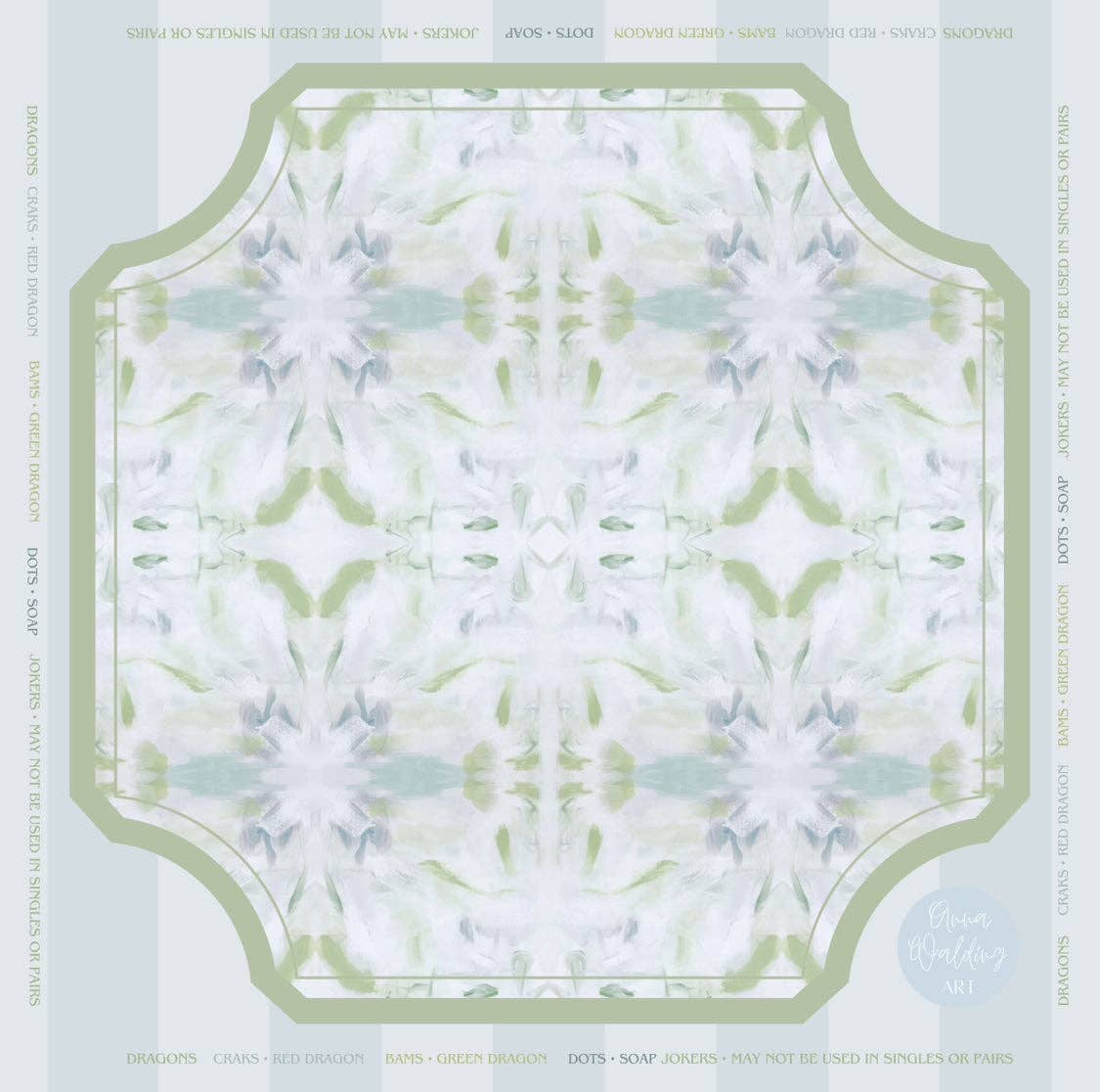 Blue Hydrangea Mahjong Mat