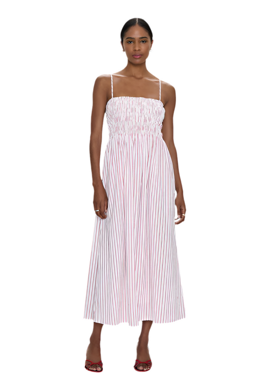 Bianca Midi Dress- Ruby Stripe