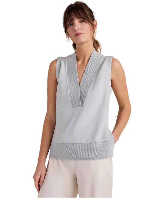 Freida V-neck Tank- Blue Clay