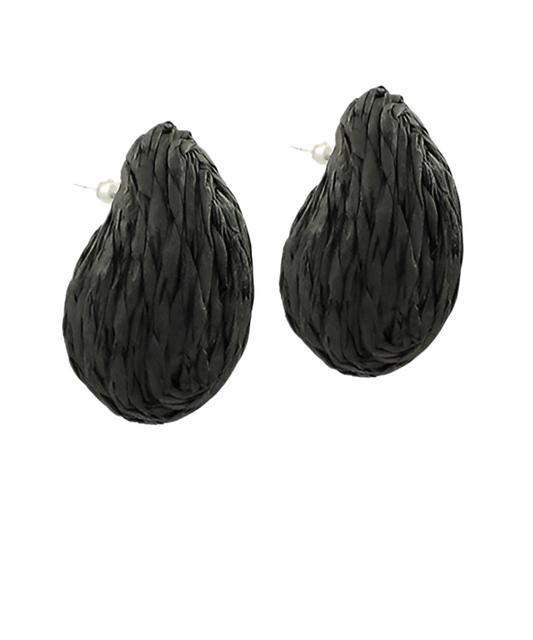 Wrapped Raffia Teardrop Earring