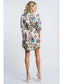 Arella Printed Shimmer Mini Shirt Dress