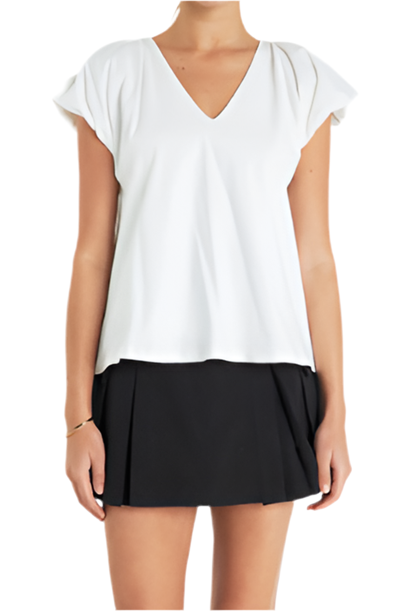 Dolman Short Sleeve Shirt- White