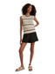 Athena Pointelle Knit Vest- Egret
