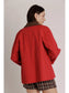Contrast Collar Barn Jacket- Red