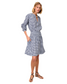 Zoe Court Skirt- Navy/White Gingham