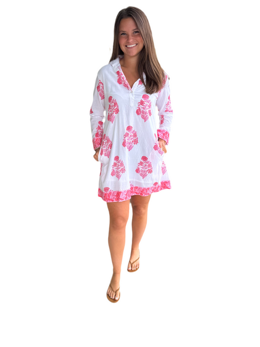 Sully Mandarin Dress- Honeysuckle