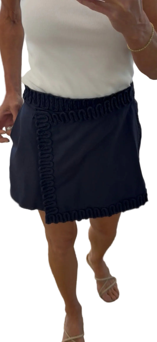 Silla Soutache Embroidery Skort- Navy