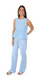 Fine Poplin Peplum Top- Dove Blue