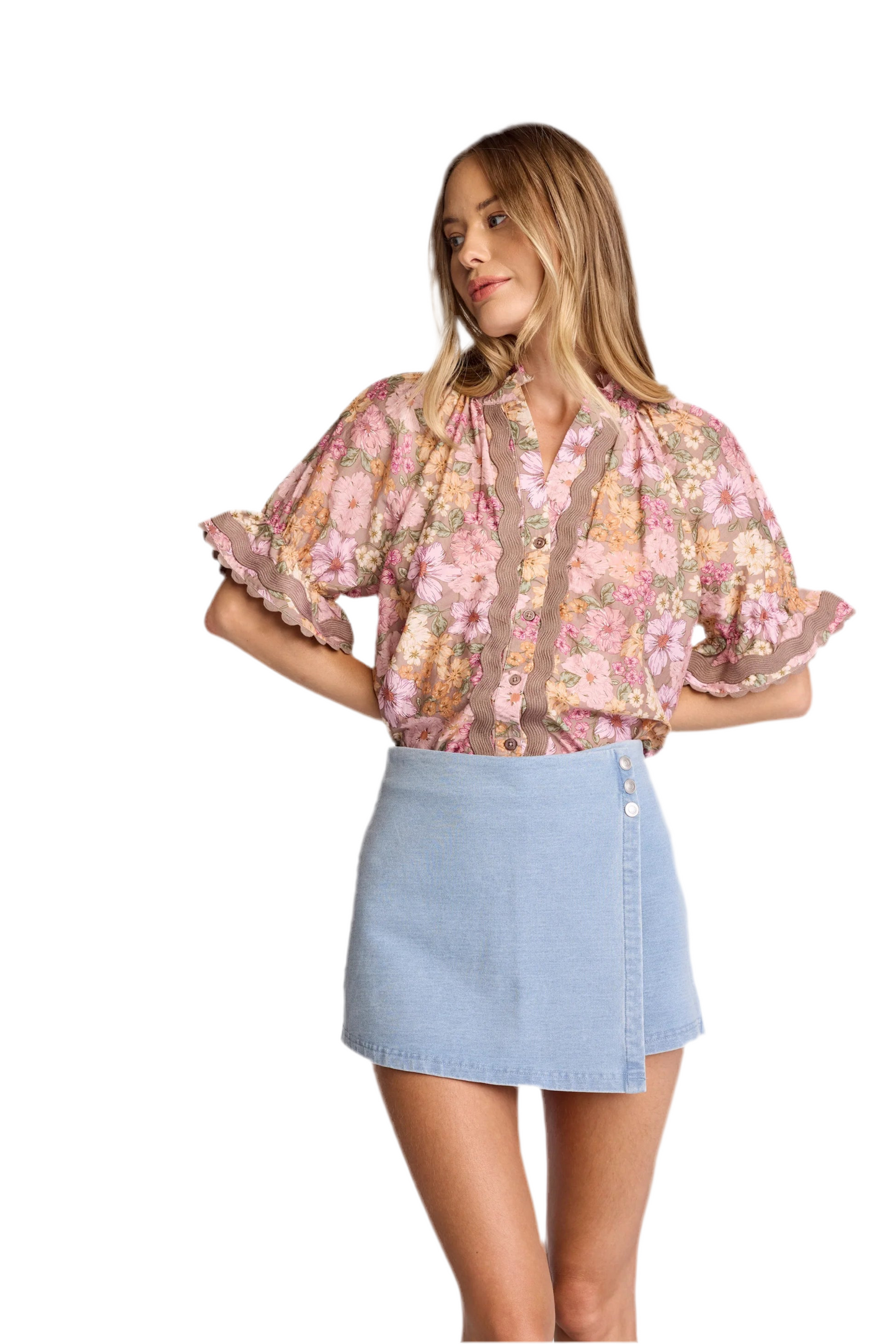 Aelin Shirt- Dusty Floral