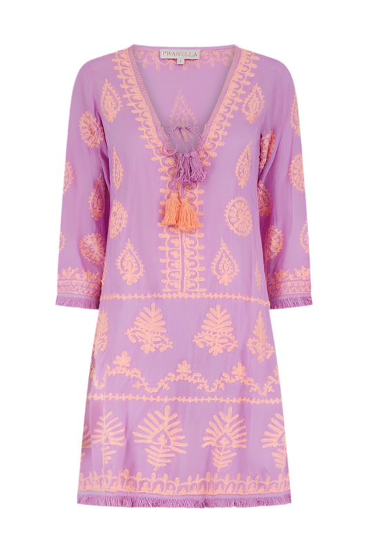 Aggie Embroidered Cover Up- Lilac Peach