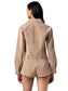 Latte Frappe Faux Suede Jacket- Taupe