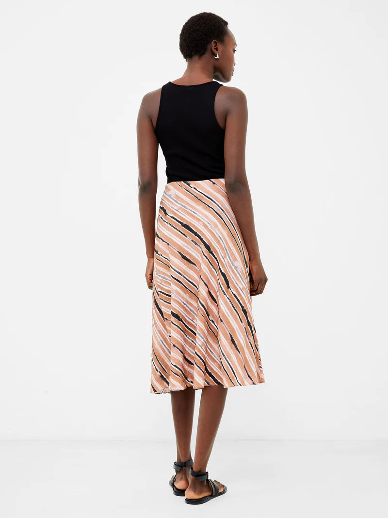 Gaia Flavia Textured Skirt- Mocha Mousse