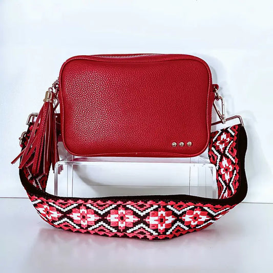 Willow Camera Crossbody Bag- Red