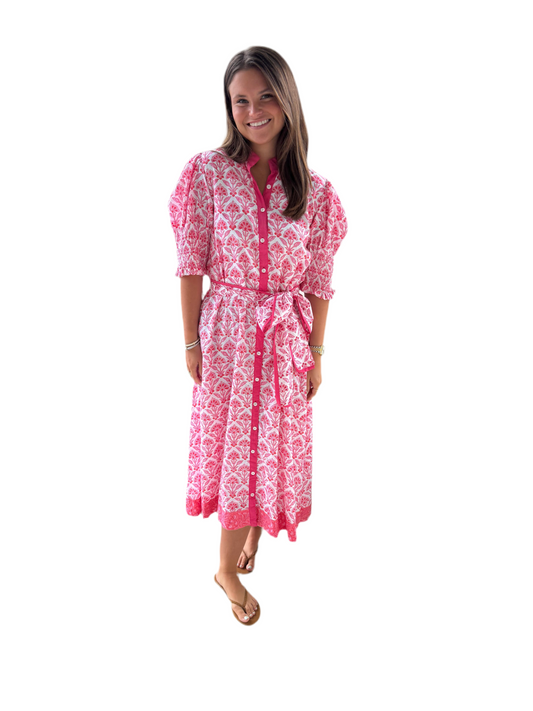 Kiawah Midi Dress- Persimmon
