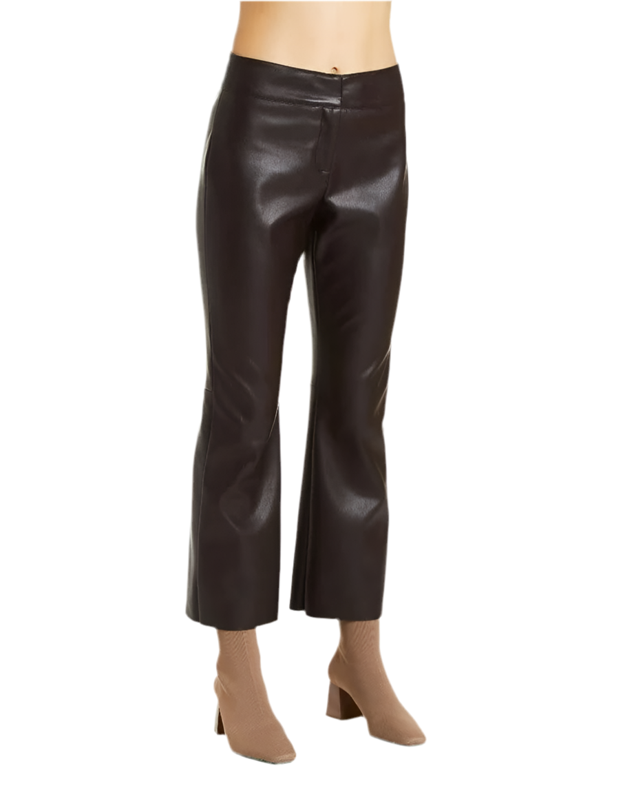 Riley Vegan Leather Pant- Chocolate