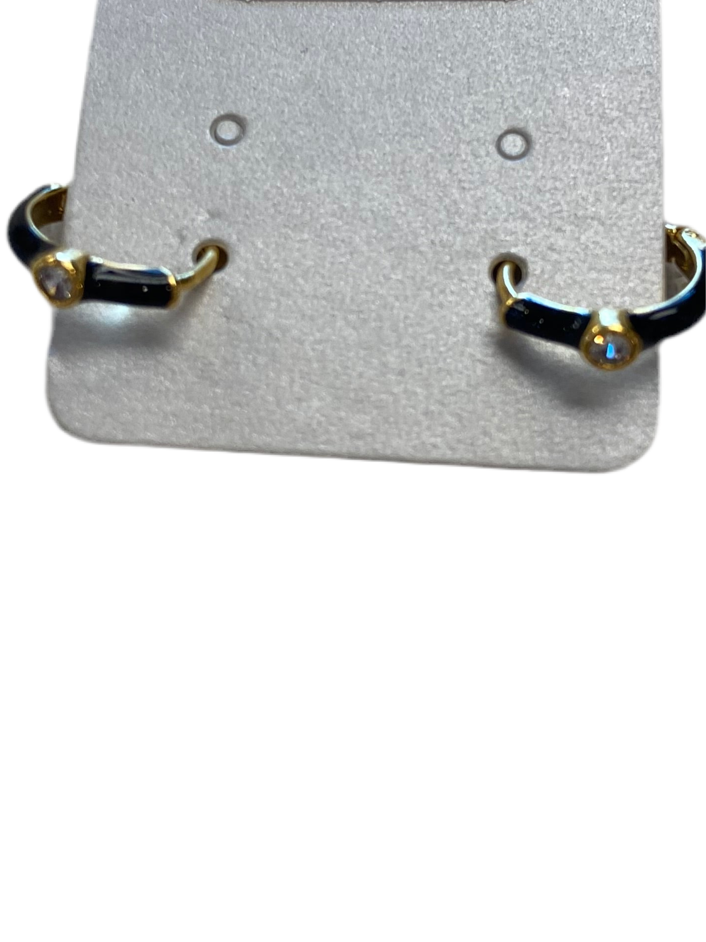 Zoe Enamel Huggie- Black