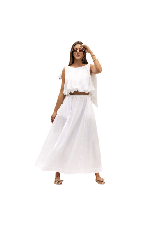 Luca Cotton Maxi Skirt- White
