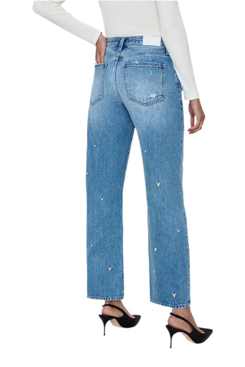 Lexi Mid Rise Bowed Straight- Confetti Vintage