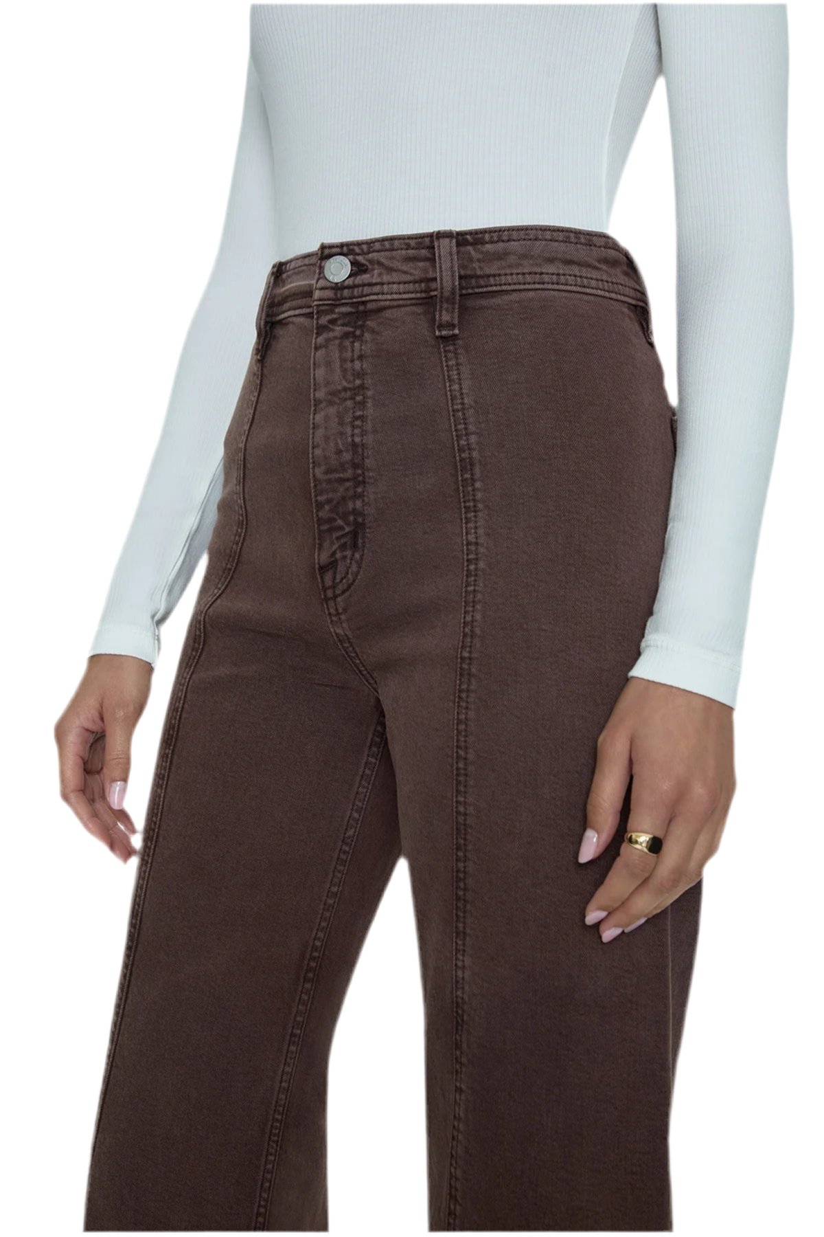 Penny Seamed Wide Leg Jean- Dark Roast