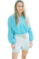 Ciella Long Sleeve Blouse- Blue Atoll