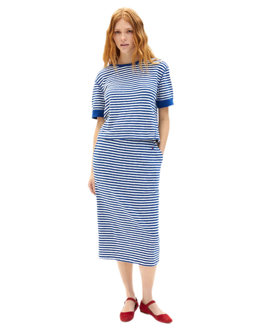 Le Tube Skirt- Cobalt Stripe
