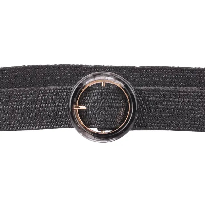 Circle Resin Stretch Belt- Black