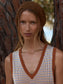 Albane V-Neck Midi Dress- Caramel Clay