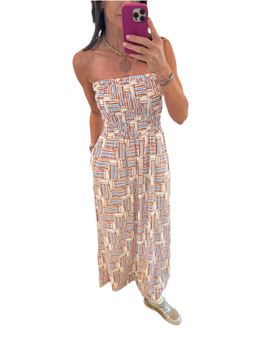 Chairs Print Maxi Dress
