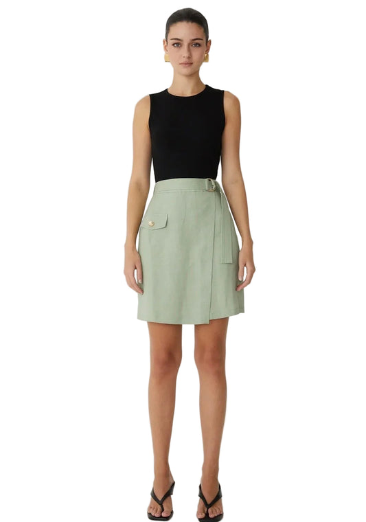 Renata Two Tone Mini Dress- Black/Sage
