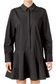 Collared Flare Skirt Dress- Black