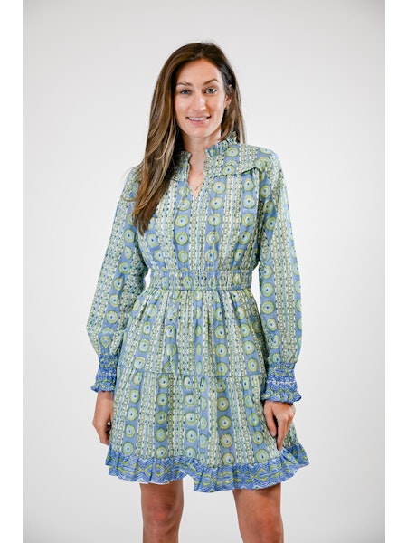 Nicole Long Sleeve Mini Dress- Gilded Ivy