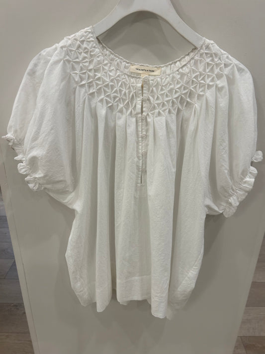 Hand Smocked Cotton Blouse