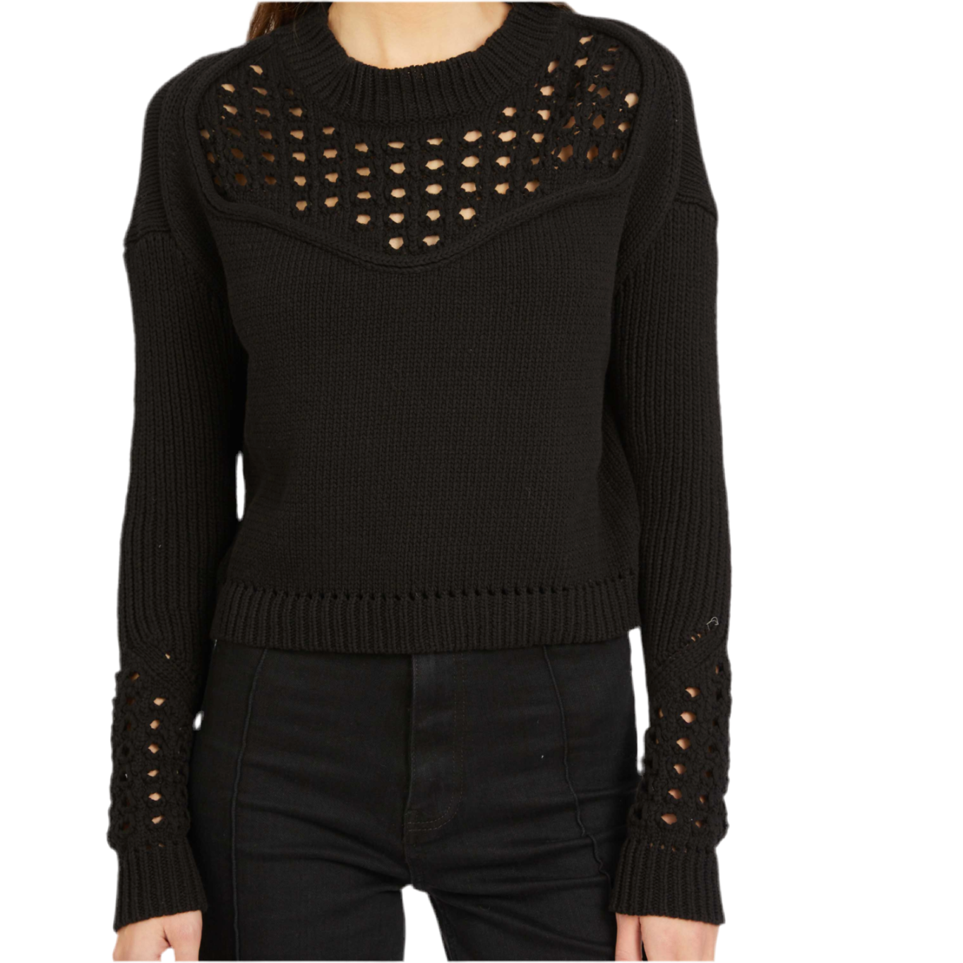 Bellamy Lattice Sweater- Black
