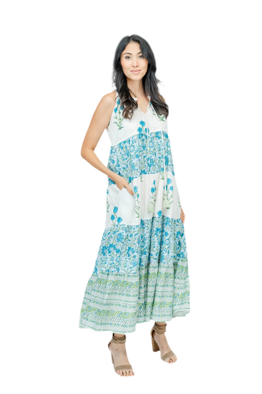 Eva Tiered Maxi Dress- Garden Grove