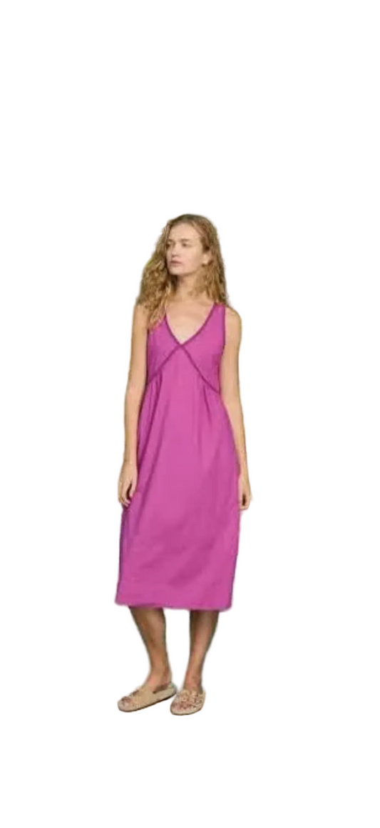 Sun Kissed Dress with Crochet Trim- Magenta