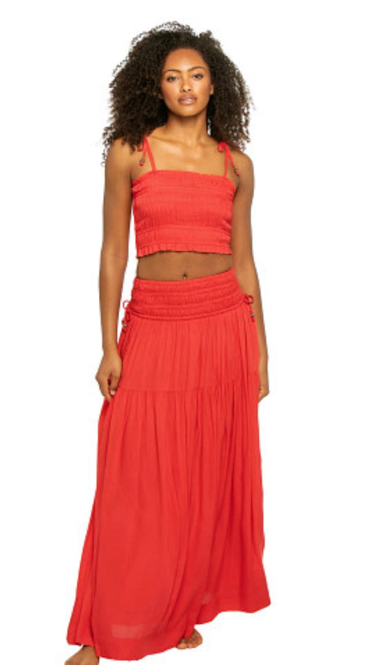 Cropped Tank- Red Coral