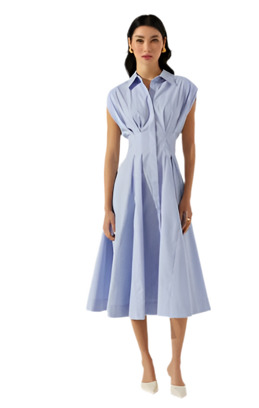 Beckett Midi Dress- Blue