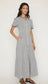 Casablanc Long Dress- White Blue Stripe